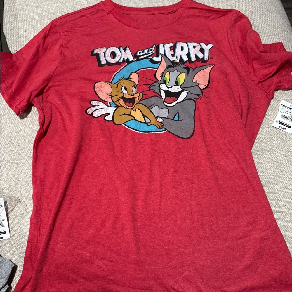 Tom and Jerry Kids Graphic Tee in Red